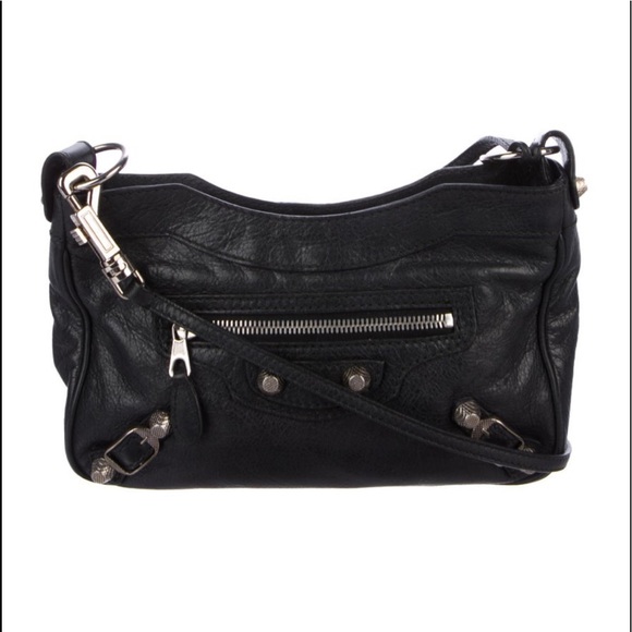 Balenciaga Handbags - Balenciaga black arena leather motocross hip bag